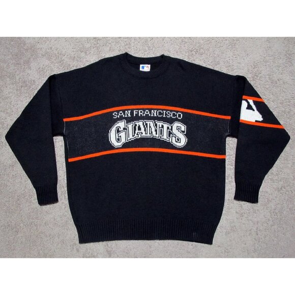 VTG San Francisco Giants Cliff Engle Black Sweater sz 3XL chalkline starter - Picture 2 of 8